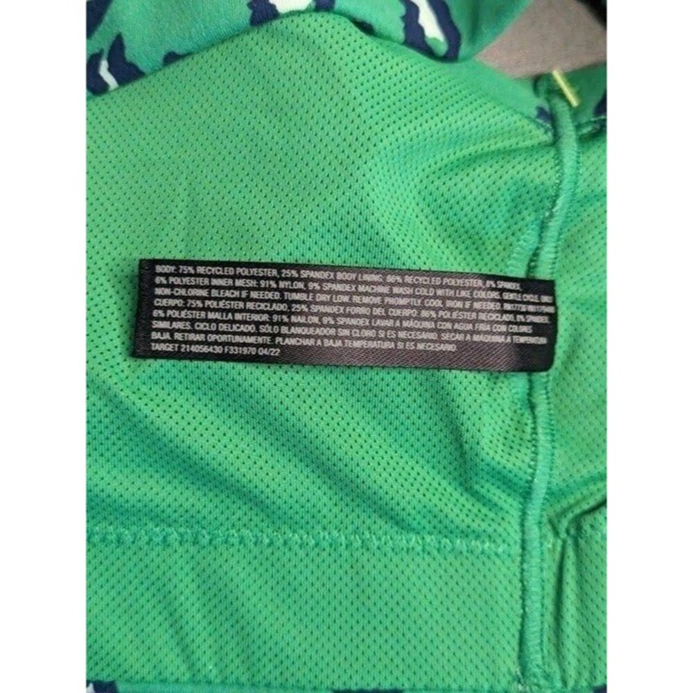 Women's All in Motion Light Support Leopard Asymmetrical Sports Bra Green XS - Picture 6 of 8